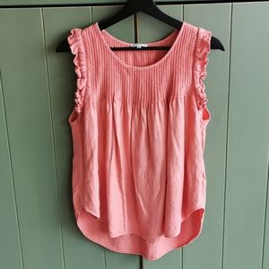 Aritzia Wilfred waffle ruffle tank top